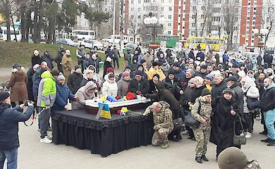 В Обухові попрощались з миротворцем Юрієм Гайдаєнком