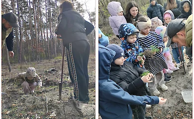 На Обухівщині майбутні першокласники висадили свій перший ліс