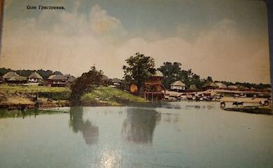 Мельница, река Красна и коровы на пляже - историческое фото из окрестностей Григорьевки