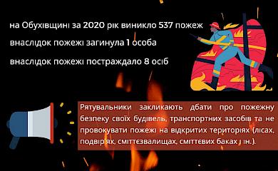 Рятувальники порахували, скільки пожеж було у 2020 році на Обухівщині