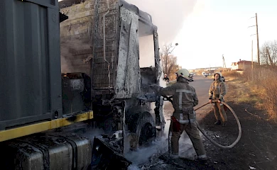 Обухівський район: в Миронівці ліквідували загорання вантажного автомобіля