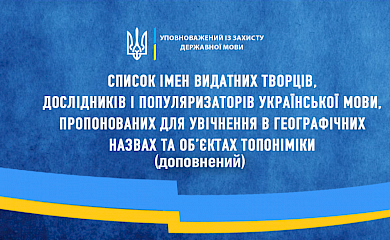 Обухів у списку тих, чиїми іменами рекомендовано називати вулиці