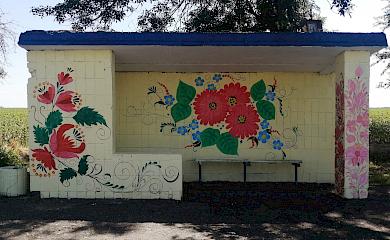 В селі на Обухівщині місцеві розмалювали зупинку