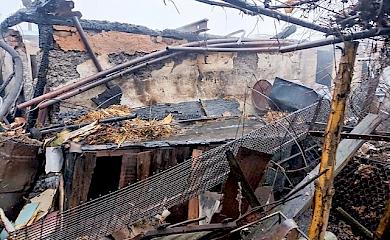 У Кагарлику горіла господарча споруда в одному із обійсть міста