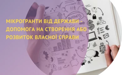 Мікрогранти від держави - допомога на створення або розвиток власної справи