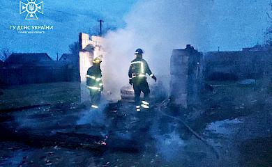 Вышгородский район: во время пожара в гараже пострадал владелец