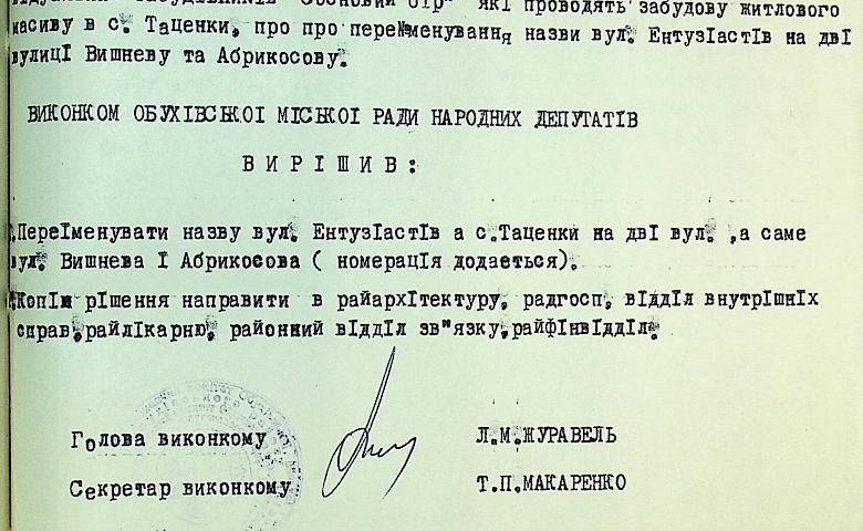 2 гранд-наративи обухівської історії на прикладі перейменування його вулиць