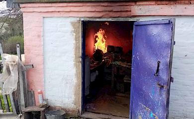 В селі біля Богуслава сталося загорання газового балона