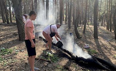 В Обухове дети подожгли лес, но, тушили не они