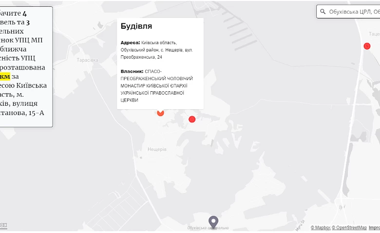 Хто володіє землею УПЦ МП в Обухові: відповідають карти і розслідування