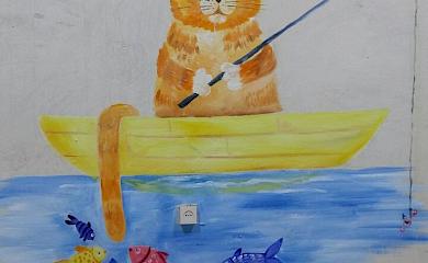 В укрытии гимназии на Обуховщине поселились котики и совы