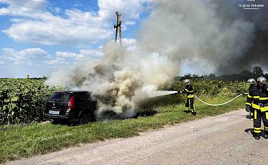 На Білоцерківщині загорівся автомобіль, причина займання невідома