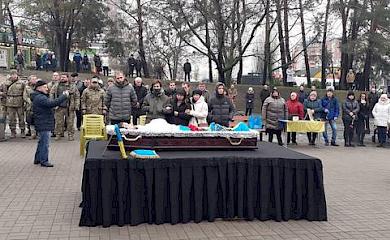 В Обухове попрощались с Сергеем Грибаковым, погибшим под Бахмутом