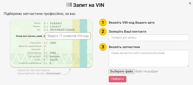 Як обрати запчастини для авто за VIN-кодом